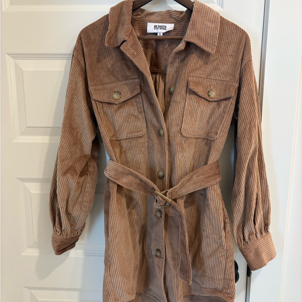 Steve Madden Tan Corduroy Utility Dress
